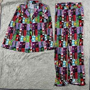 Dressed in LALA Long Sleeve Plissé Set in Be Yourself Patchwork Small Dopaine